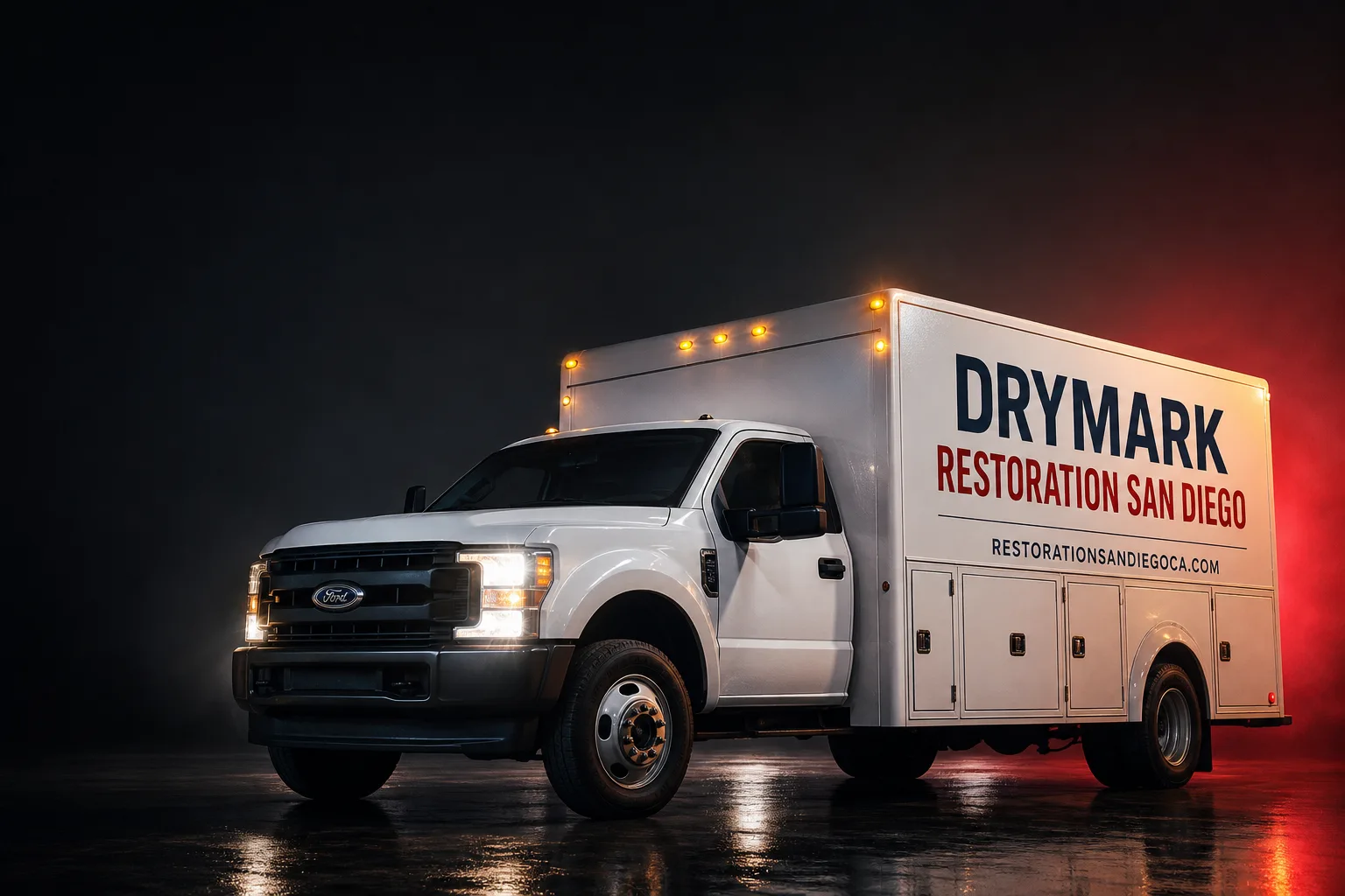 DryMark Restoration San Diego damage restoration service vehicle and crew in San Diego, CA
